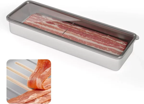 Bacon Container 304 Stainless Steel Airtight Deli Meat Storage Containers Food Storage Containers With Lids For 4