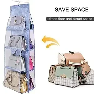 Bag Storage Artifact Handbag Holder Bedroom Wardrobe Closet Handbag Organizer Dust Proof 6 8 Pocket Hanging 2