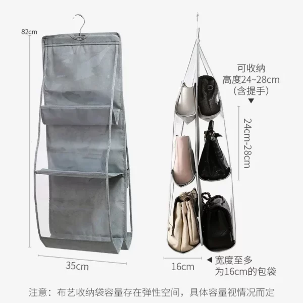 Bag Storage Artifact Handbag Holder Bedroom Wardrobe Closet Handbag Organizer Dust Proof 6 8 Pocket Hanging 3