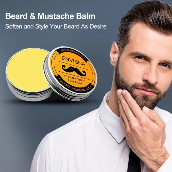 Beard Growth Kit For Men Barbe Hair Enhancerbeard Essential Oil Moisturizing Wax Growth Roller Comb Styling 1