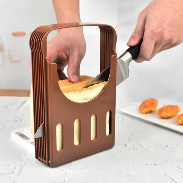 Bread Toast Slicer Plastic Foldable Loaf Cut Rack Cutting Guide Slicing Tool Kitchen Accessories Practical Cakes 1