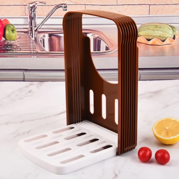 Bread Toast Slicer Plastic Foldable Loaf Cut Rack Cutting Guide Slicing Tool Kitchen Accessories Practical Cakes 2