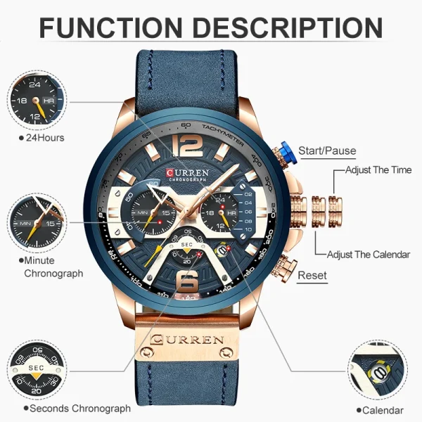 Curren Luxury Brand Men Analog Leather Sports Watches Men S Army Military Watch Male Date Quartz 2