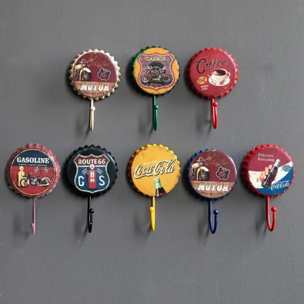 Cafe Wall Hooks Decorative Bar Decoration Hook Retro Beer Bottle Iron Hanging Coat Hanger Cute Home