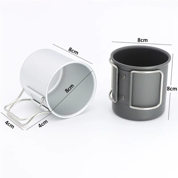 Camping Mug Aluminum Alloy Cup Tourist Tableware Picnic Utensils Outdoor Kitchen Equipment Travel Cooking Set Cookware 4