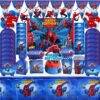 Cartoon Super Hero Spiderman Tablecloth Kid Favor Birthday Pack Event Party Cups Plates Baby Shower Disposable