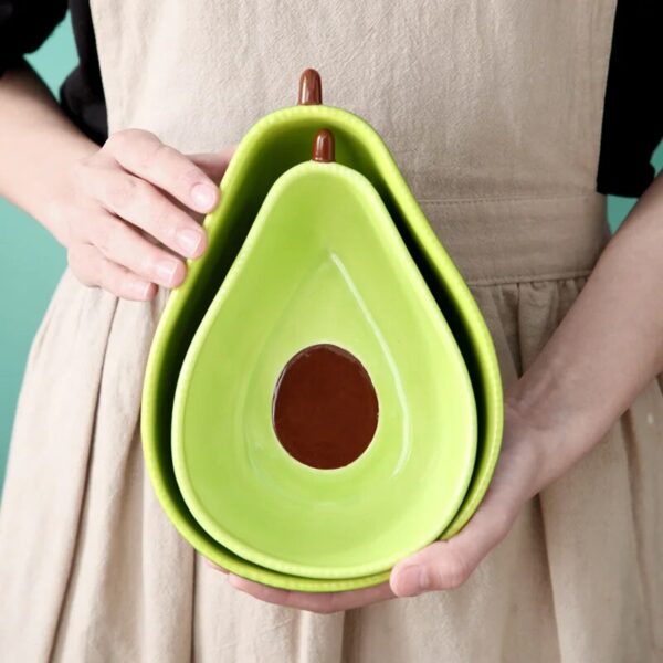 Ceramic Fruit Salad Bowl For Girls Creative Avocado Dessert Snack Snack Plates Salad Dinner Plates 3