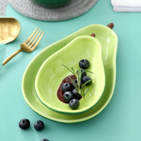 Ceramic Fruit Salad Bowl For Girls Creative Avocado Dessert Snack Snack Plates Salad Dinner Plates 4