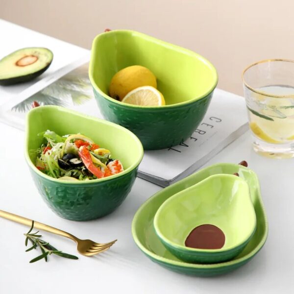 Ceramic Fruit Salad Bowl For Girls Creative Avocado Dessert Snack Snack Plates Salad Dinner Plates