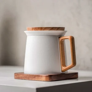 Ceramic Mugs Modern Simplicity Household Teacup Large Capacity Solid Wood Handle Tea Separation Tea Cups With