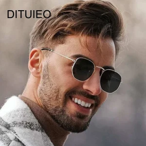 Classic Square Sunglasses Men Brand Designer Vintage Sun Glasses Male Metal Frame Outdoor Shades Driving Oculos