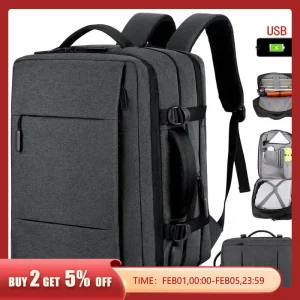 Classic Travel Backpack Men Business Backpack School Expandable Usb Bag Large Capacity Laptop Waterproof Fashion Backpack