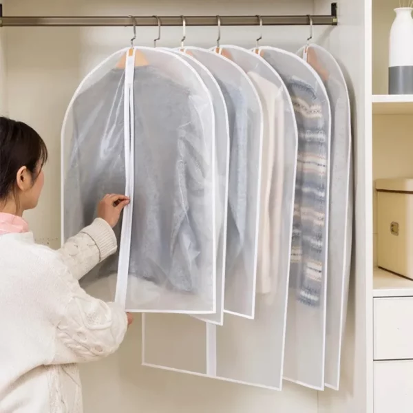 Clothes Hanging Dust Cover Wedding Dress Cover Suit Coat Storage Bag Garment Bags Organizer Wardrobe Hanging 1