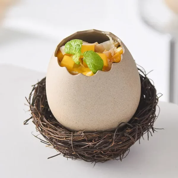 Creative Bird S Nest Eggshell Bowl Ceramic Noodle Bowl Dessert Bowl Dining Room Kitchen Decorative Accessories 4