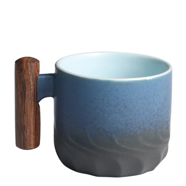 Creative Handmade Exquisite Coffee Cup Vintage Coffee Cup With Wooden Handle Mug Cups Mugs Drinkware Kitchen 3