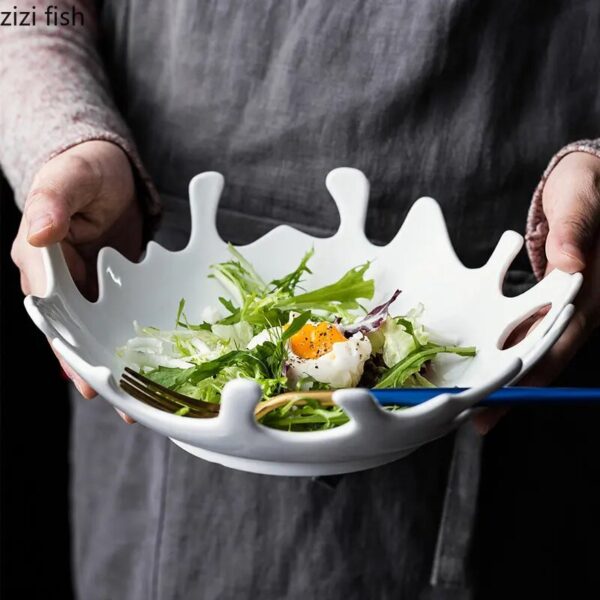 Creative White Irregular Ceramic Plate Salad Dessert Coral Plate Household Tableware Set Dinner Dish Kitchen Utensils 2