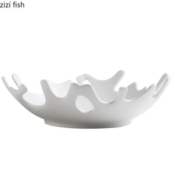 Creative White Irregular Ceramic Plate Salad Dessert Coral Plate Household Tableware Set Dinner Dish Kitchen Utensils 5