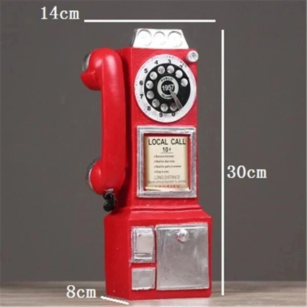 Creativity Vintage Telephone Model Wall Hanging Ornaments Retro Furniture Phone Miniature Crafts Gift For Bar Home 4