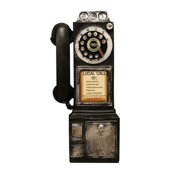 Creativity Vintage Telephone Model Wall Hanging Ornaments Retro Furniture Phone Miniature Crafts Gift For Bar Home 5