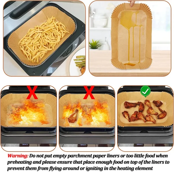 Disposable Air Fryer Paper Non Stick Kitchen Baking Airfryer Mat Oilproof Micro Wave Barbecue Pad Baking 2