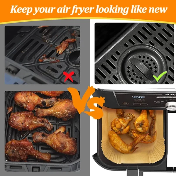 Disposable Air Fryer Paper Non Stick Kitchen Baking Airfryer Mat Oilproof Micro Wave Barbecue Pad Baking 3