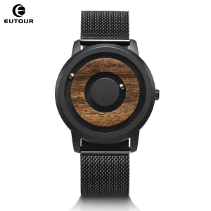 Eutour Minimalist Novelty Wood Dial Scaleless Magnetic Belt Natural Forest Fashion Men S Couple Watch