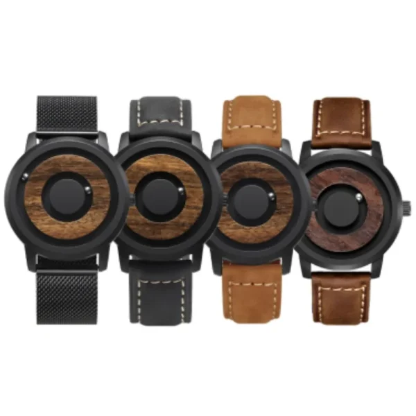 Eutour Minimalist Novelty Wood Dial Scaleless Magnetic Belt Natural Forest Fashion Men S Couple Watch 5