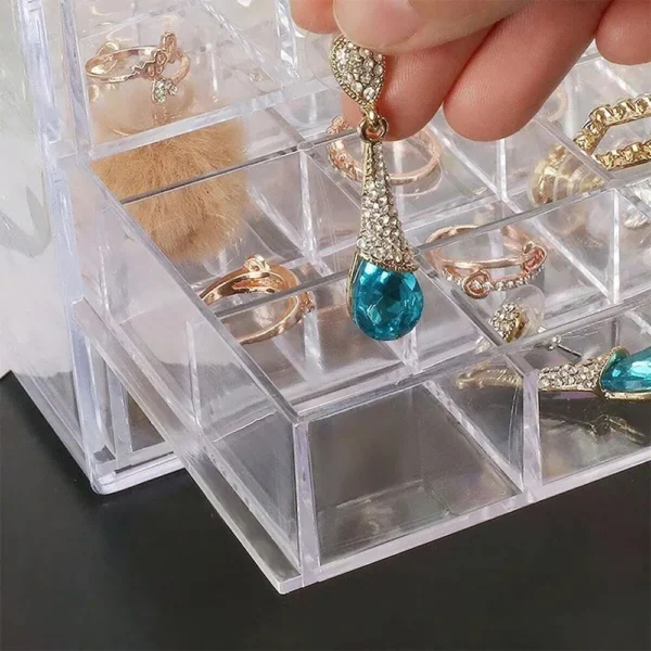 Earring Jewelry Box Acrylic Jewelry Storage Box Women S Ring Jewelry Display Box With 5 Drawers 5