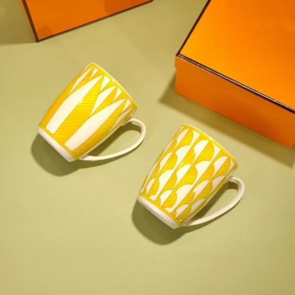 European Bone China Coffee Cup With Orange Box Luxury Porcelain Mugs For Tea Milk Water Drinkware 1