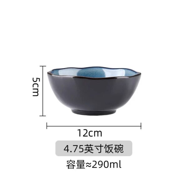 European Retro Kiln Glaze Starry Sky Ceramic Tableware Household Tableware Fruit Salad Dishes Restaurant Main Course 5