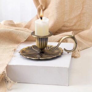 European Style Candlestick Valentines Day Handheld Candle Holders Retro Single Head Candlelight Stand Taper Holder