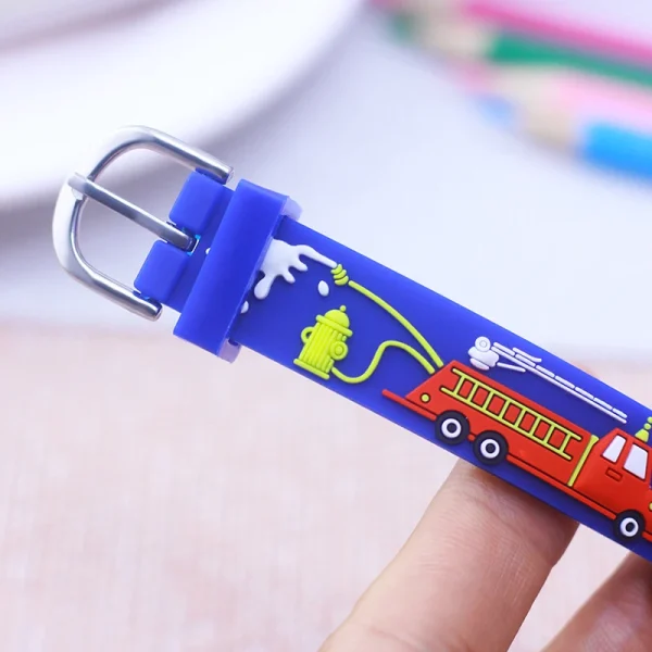 Famous Brand Children Boys New Fashion Cartoon Fire Truck Quartz Watches Little Kids Students Cool Holidays 5