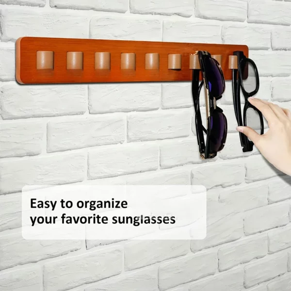 Fashion Glasses Organizer Glasses Holder For Wall Bamboo Wood Eyeglasses Hanging Holder Sunglasses Organizer Storage 2