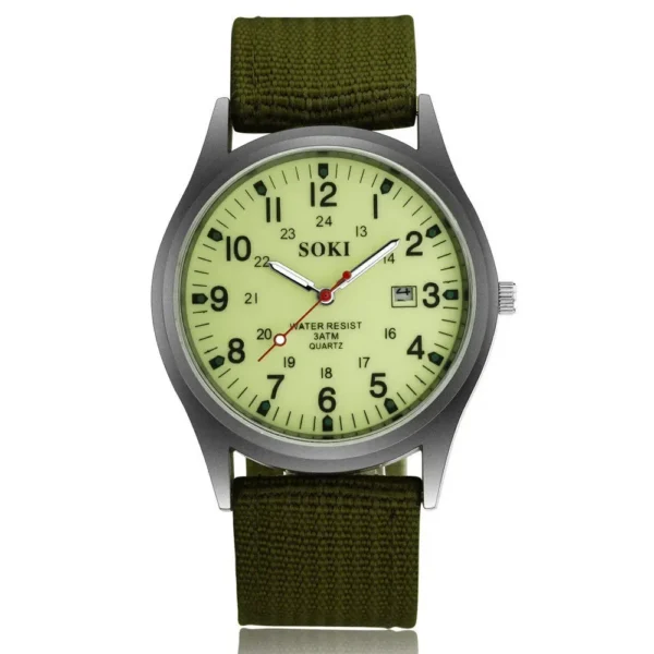 Fashion Mens Watches Luminous Hands Clock Luxury Military Sports Calendar Quartz Wristwatch Men Casual Nylon Watch 4