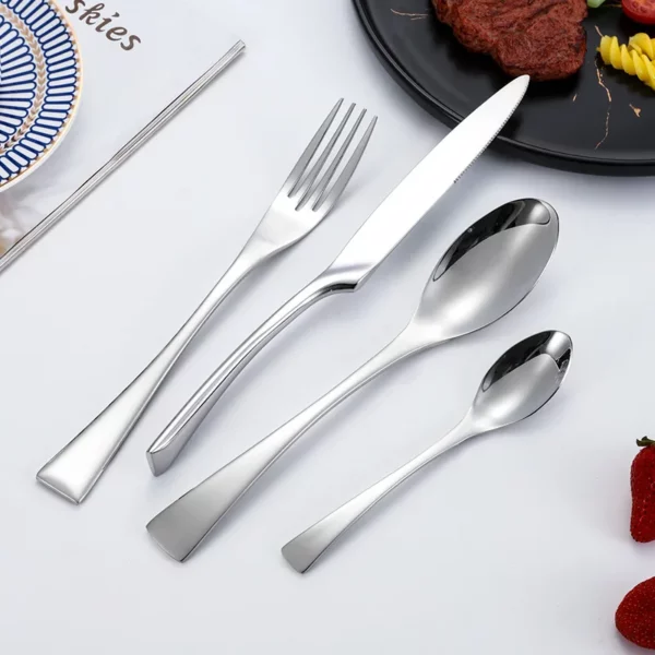 Fishtail Shape Dinnerware Set Stainless Steel Cutlery Set Tableware Knives Forks Spoons Dining Set For Household 3