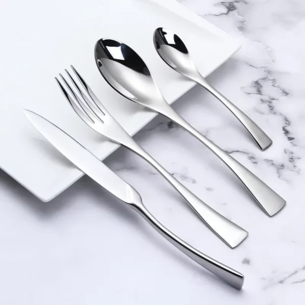 Fishtail Shape Dinnerware Set Stainless Steel Cutlery Set Tableware Knives Forks Spoons Dining Set For Household 4