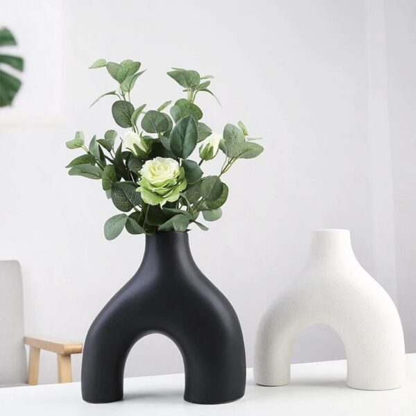 Flower Vases Home Decor Nordic Ceramic Vase Home Decoration Accessories Office Bookshelf Decorative Flower Vase Design 1