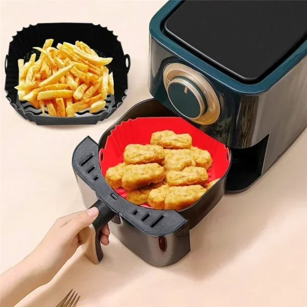 Food Grade Household Oven Tray Square Air Fryer Silicone Grill Special Mat Cake Baking Tool Tray 2