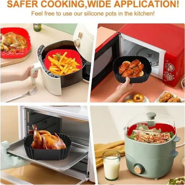 Food Grade Household Oven Tray Square Air Fryer Silicone Grill Special Mat Cake Baking Tool Tray