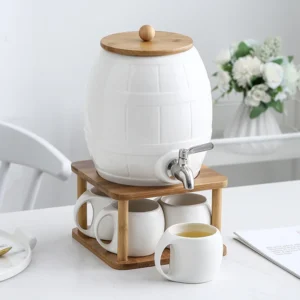 Football Ceramic Teaware Cup Set Household Cold Water Kettle Bucket Juice Beverage Kettle With Faucet