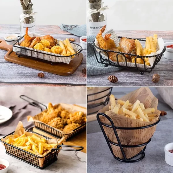 French Fries Basket Snack Bucket Fried Chicken Chip Storage Basket Food Frying Basket Oil Strainer Creative 2