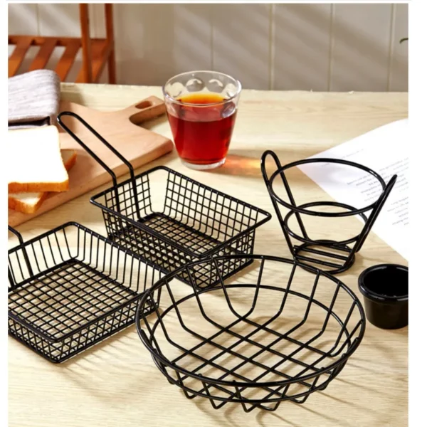 French Fries Basket Snack Bucket Fried Chicken Chip Storage Basket Food Frying Basket Oil Strainer Creative 3