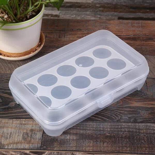 Fresh Keeping 15 Grid Transparent Egg Refrigerator Storage Box Portable Outdoor Anti Collision Plastic Egg Box 4