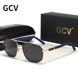 Gcv 2021 Brand Classic Pilot Square Polarized Sunglasses Metal Frame Men S Driving Male Sun Glasses