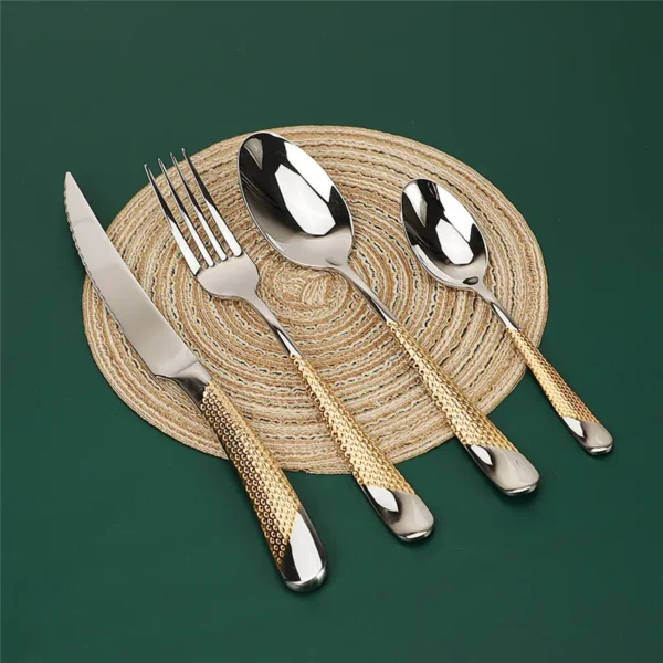 Golden Spoon Dinnerware Set Stainless Steel Tableware Set Western Home Kitchen Knife Fork Spoon Luxury Cutlery