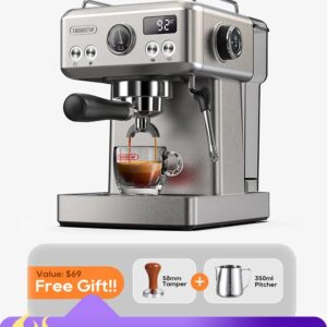 Hibrew 20bar Semi Automatic Espresso Coffee Machine Temperature Adjustable 58mm Portafilter Cold Hot Coffee Maker Metal