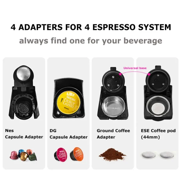 Hibrew Coffee Machine 4in1 Multiple Capsule Espresso Dolce Milk Nespresso Ese Pod Powder Coffee Maker Stainless 3