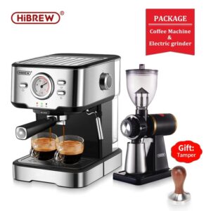 Hibrew Coffee Machine Cafetera 20 Bar Espresso Inox Semi Automatic Expresso Cappuccino Hot Water Steam Temperature