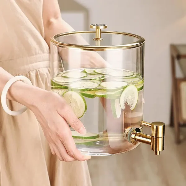 High Grade Glass Cold Water Kettle With Faucet Cold Water Beverage Bucket Fruit Tea Cold Drink 3