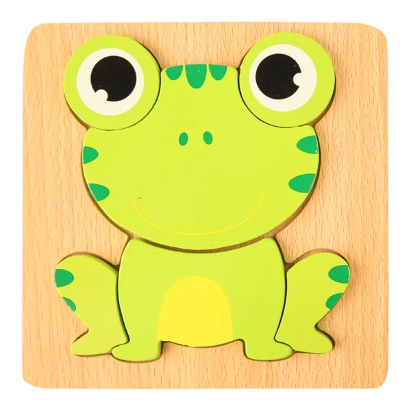 High Quality 3d Wooden Puzzle Baby Cartoon Animal Traffic Jigsaw Early Learning Cognition Game Puzzle Toys 3